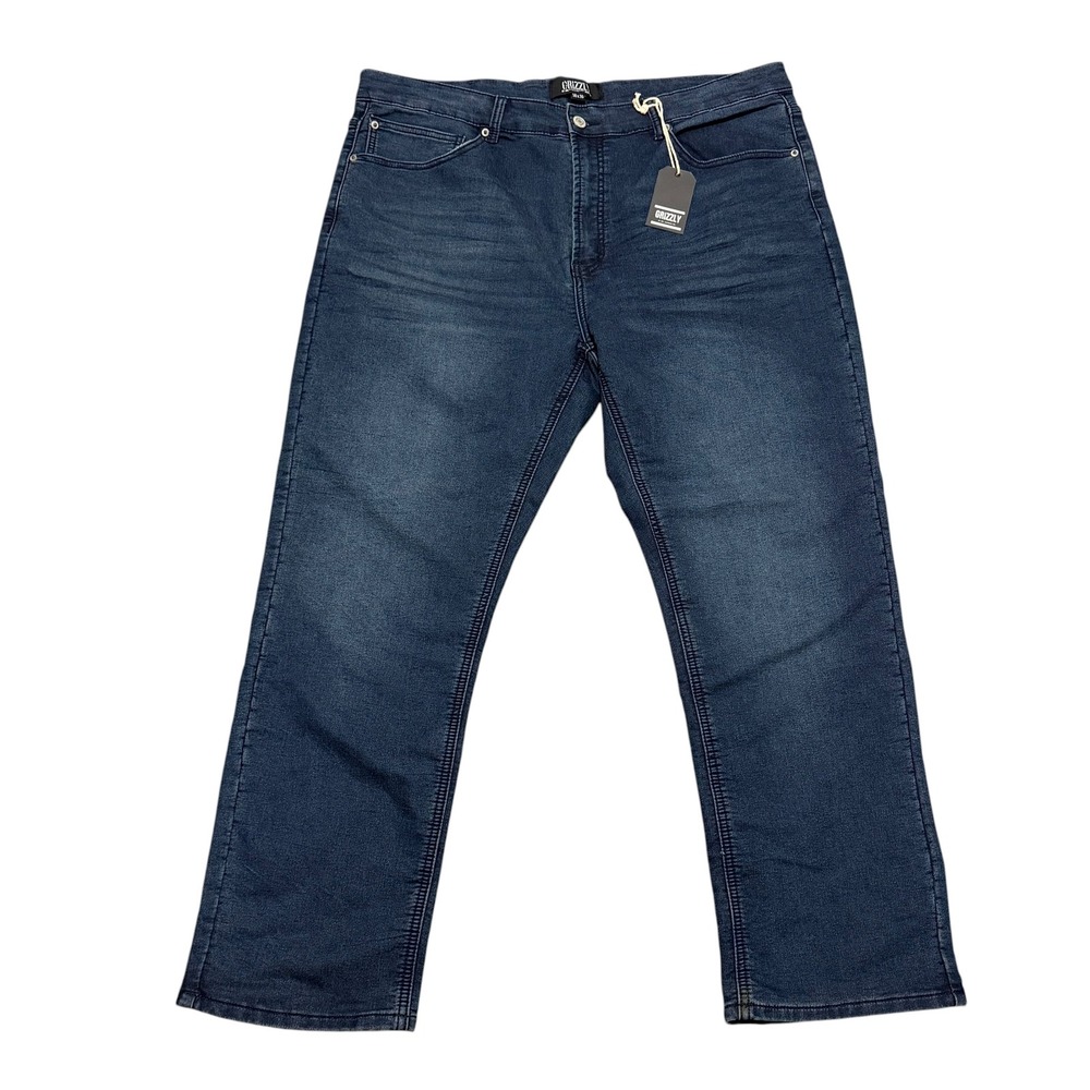 Grizzly Griptape Mens Dark Wash Stretch Straight Leg Skate Jeans 38x30 NEW